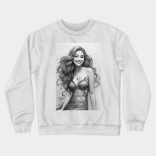 Black and White Mermaid Beauty Crewneck Sweatshirt